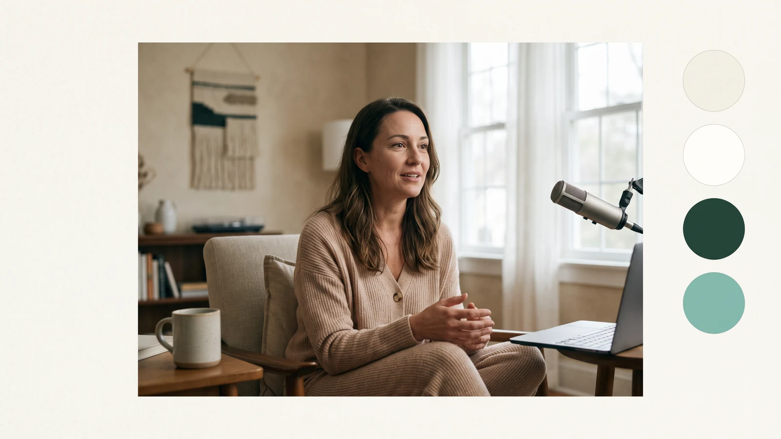 An anonymized remote research participant speaking about how sleep earbuds changed her nightly routine, framed as a humane video-interview moment without UI.